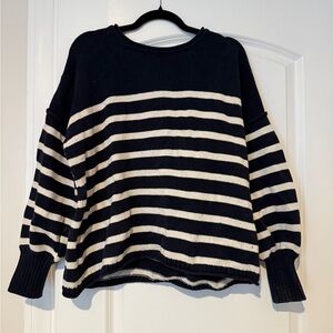 Madewell Navy and White Striped Sweater